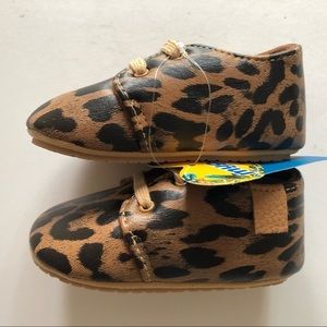 Leopard Print Hard Sole Baby shoes Size 6-12 M